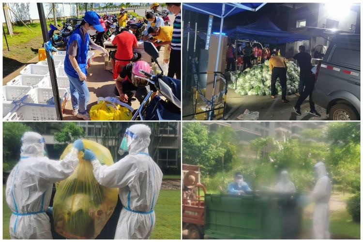 疫往无前 共克时艰——yl6809永利皇宫第一分队开展海航城疫情防控志愿服务活动(图3)